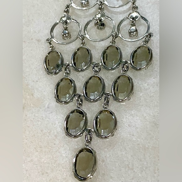 Vintage Crystal Rhinestone Large Pendant Necklace - Picture 9 of 14